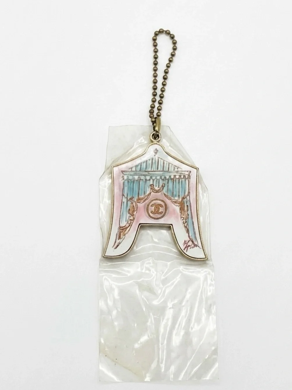 CHANEL Vintage Aqua Enamel Circus Bag Charm